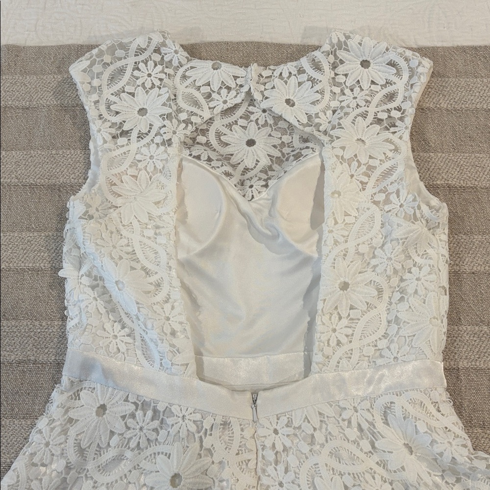 VTG Sue Wong Nocturne White Floral Lace Midi A-Line Dress Size 8 NEW - Picture 5 of 13